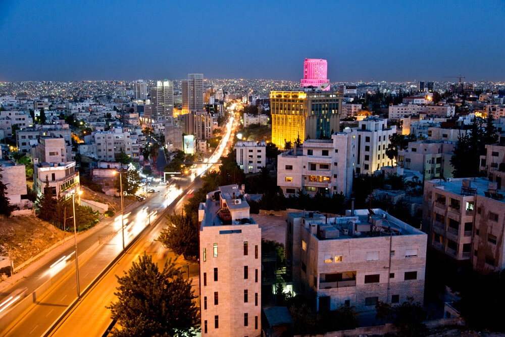 Aerial view of Amman cityscape